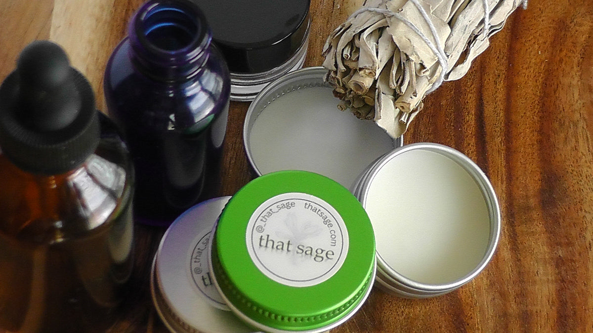That Sage lip balm tins with essential oils 